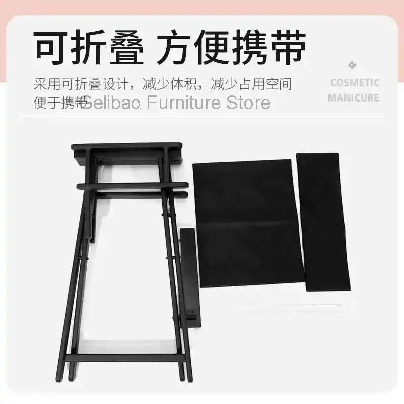 

Fire Aluminum Alloy Folding Makeup Chair Stall Haircut Director Backrest Headrest Portable Outdoor Makeup Stool Recliner Chair