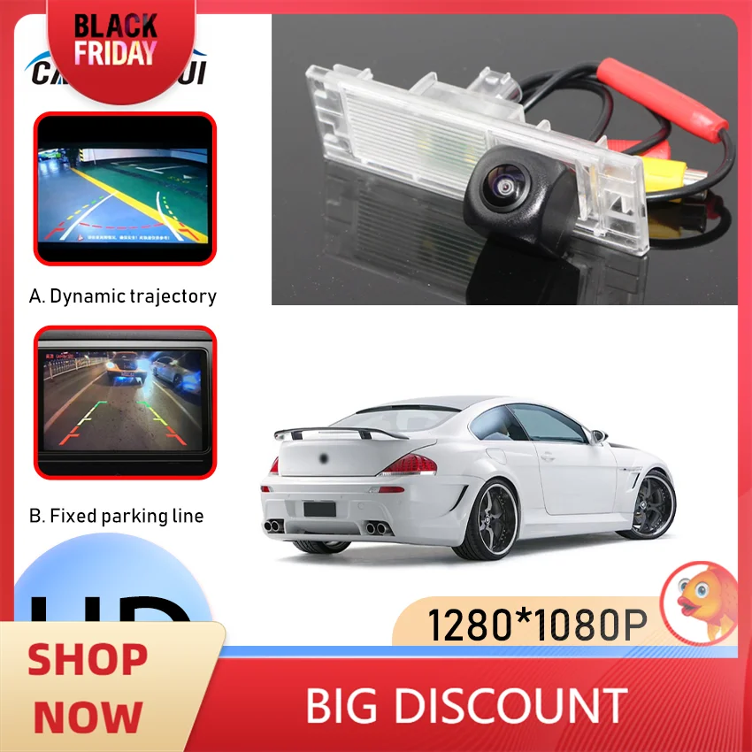 Fisheye Dynamic Trajectory Tracks Wireless Car Rear View Camera For BMW 1 6 Series F6 F12 F13 F20 F21 E63 E64 E81 E87 E85 E86 Z4