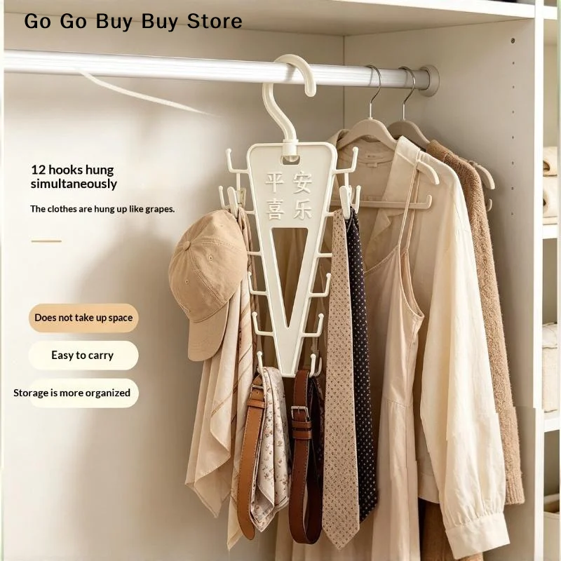【S】1/2 PCS White V Shaped Over Door Hanger With 12 Hooks 360 Degree Rotation For Storing Bags Hats Scarves Clothes In Entryway
