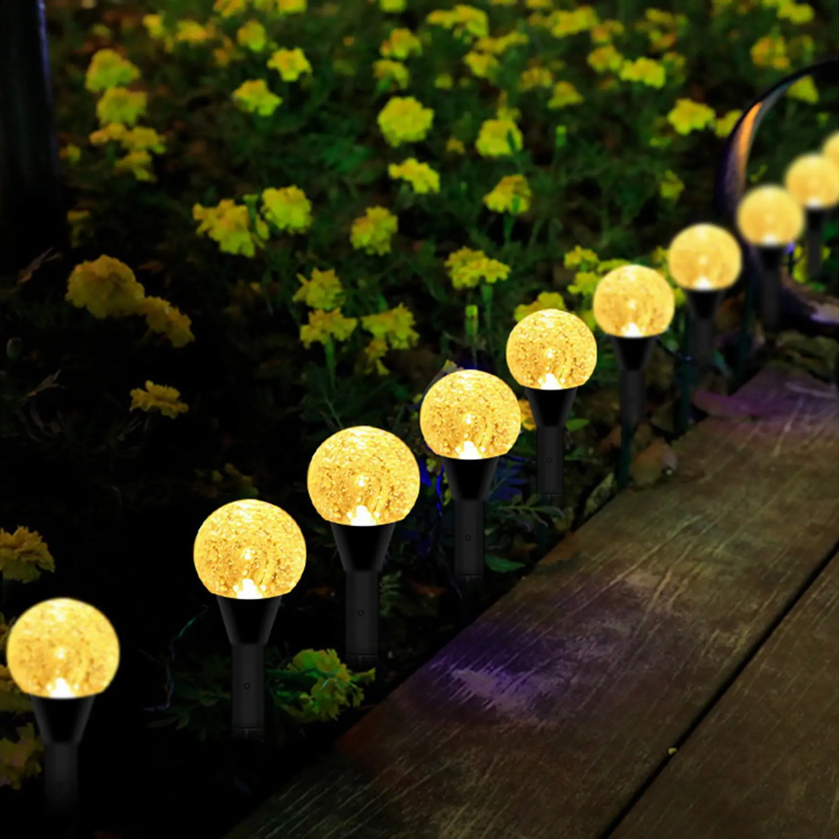 A02M-10 In 1 Solar Spot Light Outdoor LED Garden Lawn Landscape Path Wall Lamp