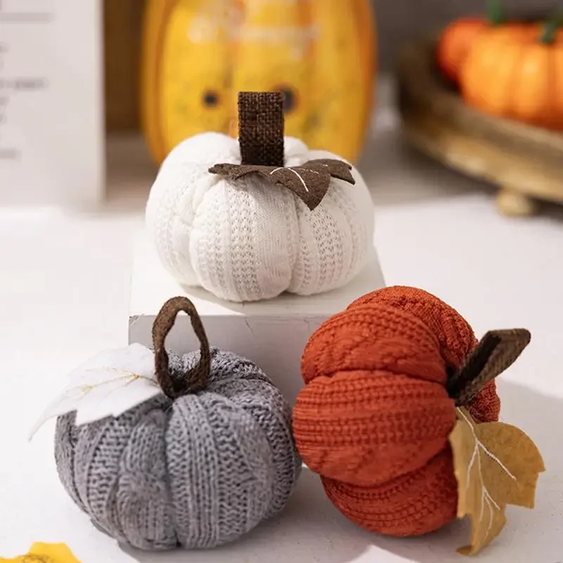 1Pcs home decoration ornaments Thanksgiving Harvest Day knitted pumpkin can be used as ornaments banners banners and flags