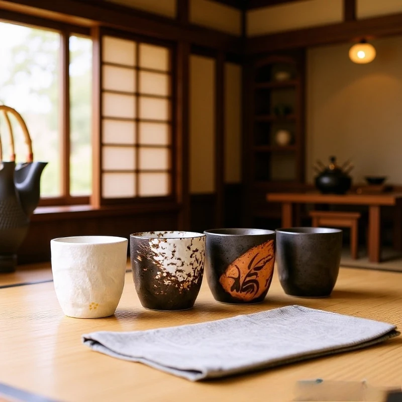 Japanische Keramik-Teetasse, 180 ml, handgefertigte Matcha-Schüssel, Zen-Stil, Kaffeetasse für Teezeremonie, Keramik, Trinkgeschirr, Geschenkidee