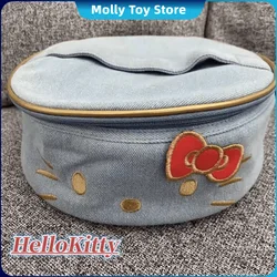 New Sanrio Hello Kitty Retro Cowboy Makeup Storage Bag Anime Y2k Girls Cowboy Cute Cartoon Kitty Sundries Storage Bag Gifts