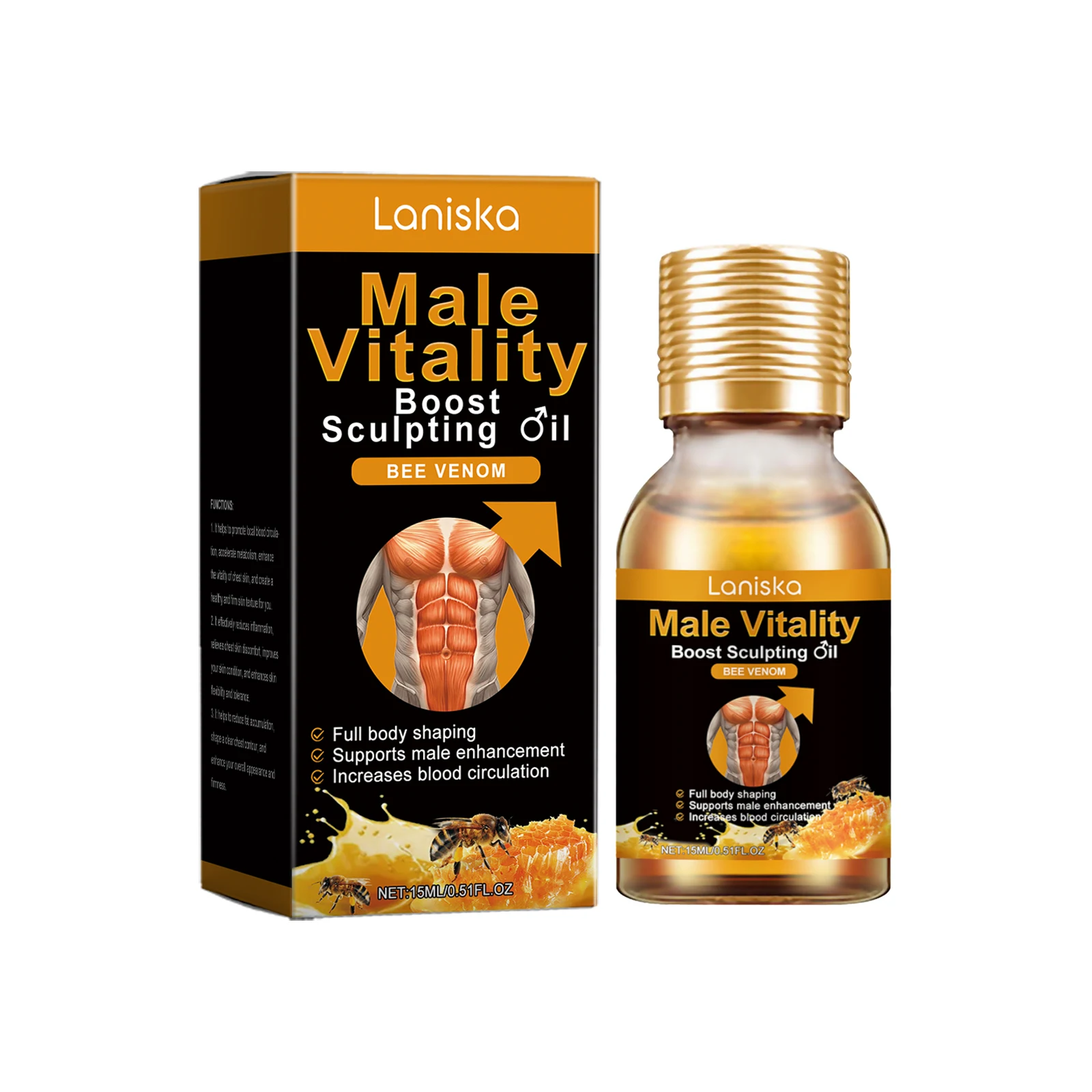 15ML Man Breast Tightening Oil Gynecomastia Reduction Cellulite Removal Belly Muscle Fitness Sculpting Chest Muscle Massage Oil