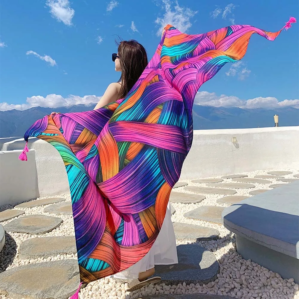 

Милый дышащий весенний шелковый шарф, длинный хлопковый платок с большим узором, поглощающий пот, легкий квадратный шарф-хиджаб для женщин