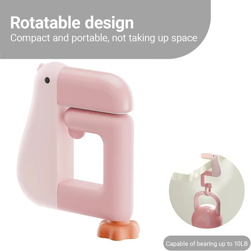 1/3/5Pcs Thinking Duck Office Bag Hook Portable Adjustable Desk Side Hanger For Schoolbag Backpack Home Table Daily Storage Tool