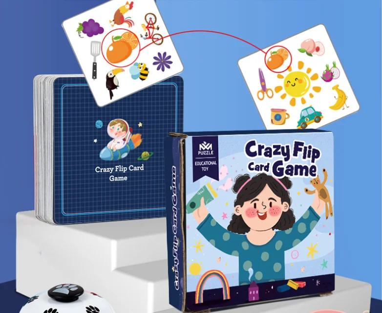 Educational Logic Thinking Toy Crazy Flip Card Cognition Game Reaction Brain Training Children-Parent Interactive Table Game