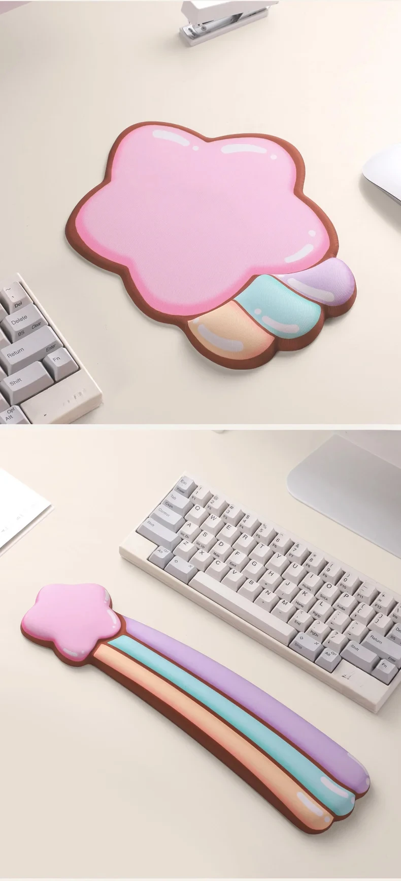 Mauspad mit Sternenmuster und Handgelenkauflage, ergonomische Schreibtischunterlage für Büro und Gaming, 4 Sternendesigns mit Farbverlaufsoptionen – Detail 6