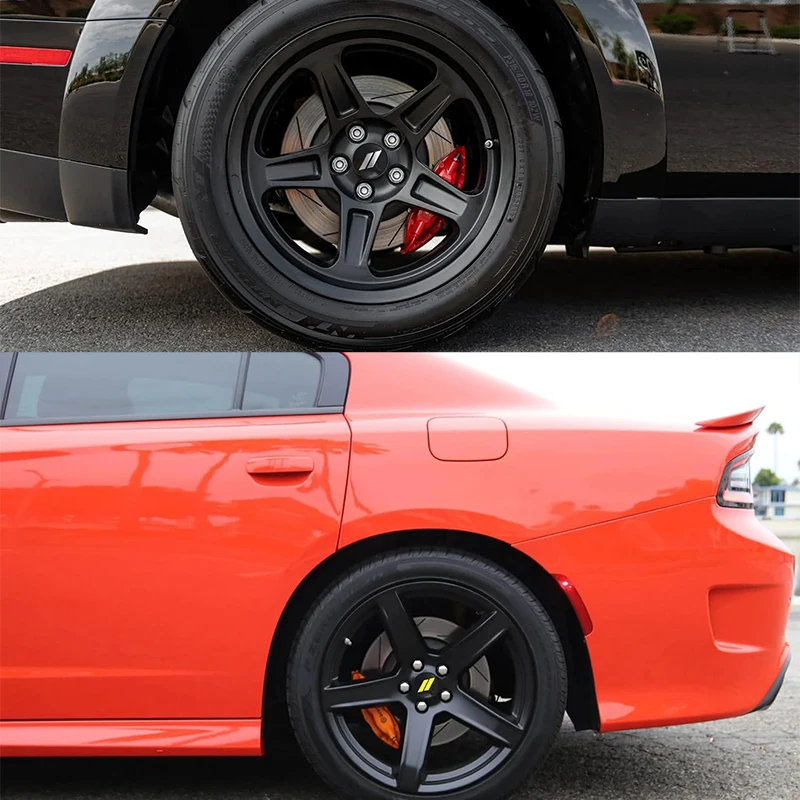 4pcs x 63mm Car Logo Wheel Center Hub Caps Rim Cover Emblem Sticker for Dodge Charger Challenger Hell Cat SRT for Chrysler 300C
