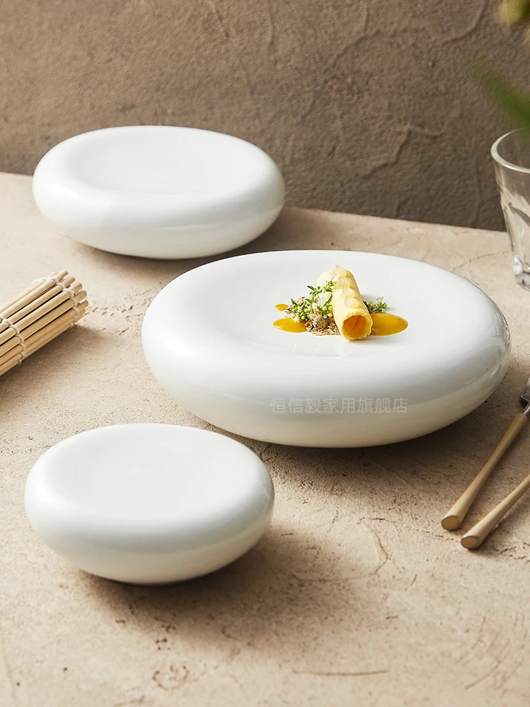 

Double-layer Insulation Ceramic Plate Dessert Appetizer Plate Ceramic Dishes Molecular Cuisine Restaurant Specific Tableware