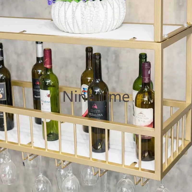 Lemari anggur dapur sudut botol gantung kecil Modern lemari kabinet Bar klub terbalik Armoire Vitre Stockage Vin peralatan rumah