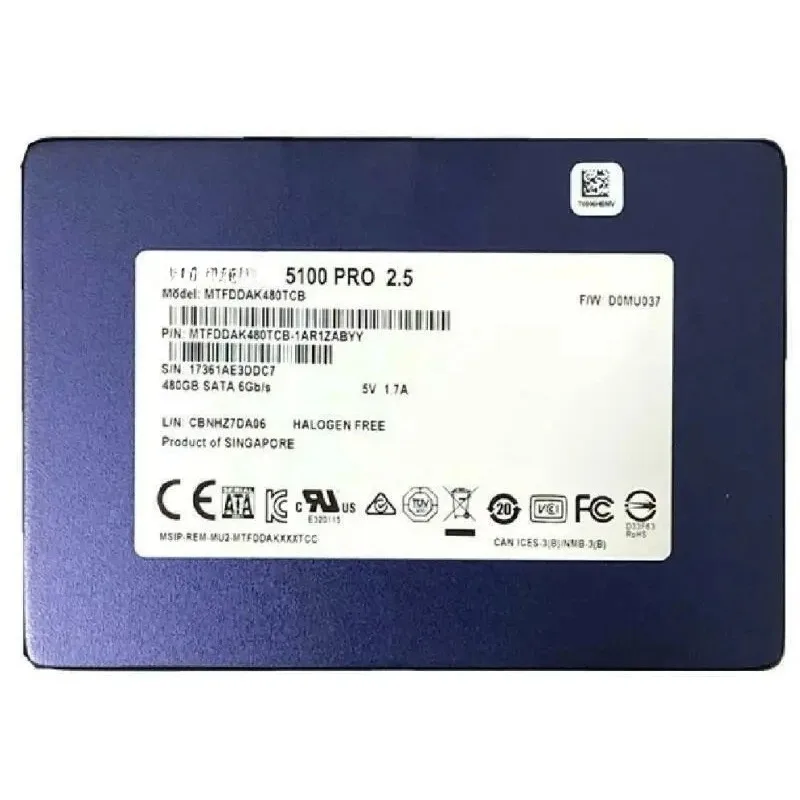 For 480GB 5100 PRO SSD SATA 3 6G 2.5