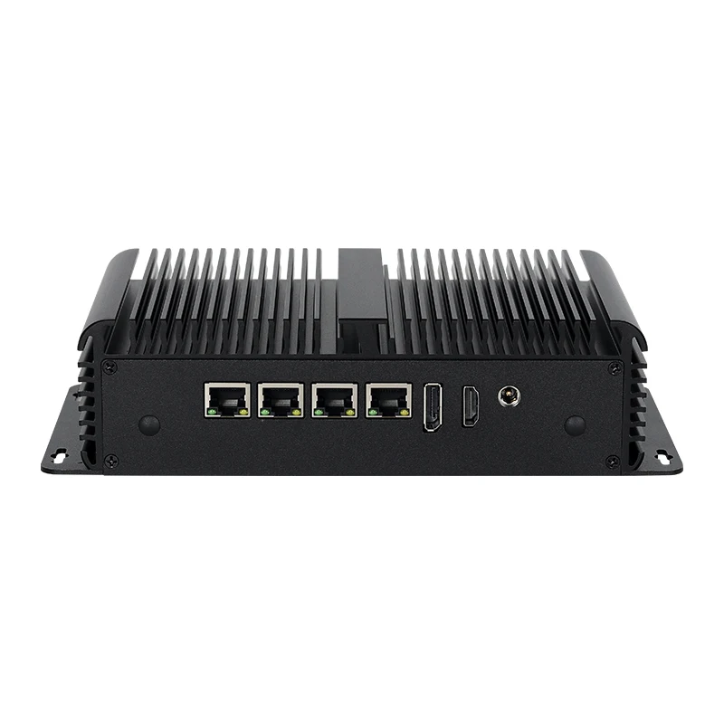 Fanless Industrial Mini PC Intel N100 Processor 4x2.5G, Ethernet mendukung Win10/11 Linux openwht Pfsense