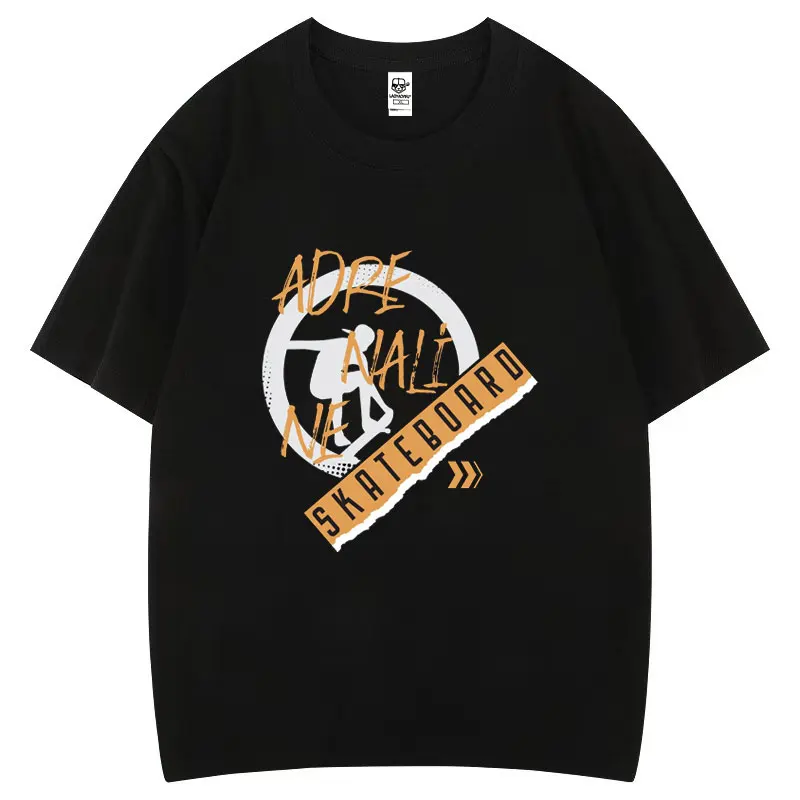 

Classic Adrenaline Skateboard Cotton T Shirt Streetwear Boy Male Summer Cool Anime Clothes Street Fashion Gym Tee Popular Humor