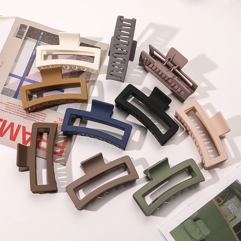 Baru 13Cm Matte Besar Kebesaran Klip Rambut Cakar Kepiting Wanita Hiu Jepit Rambut Penjepit Jepit Rambut Mode Aksesori Rambut