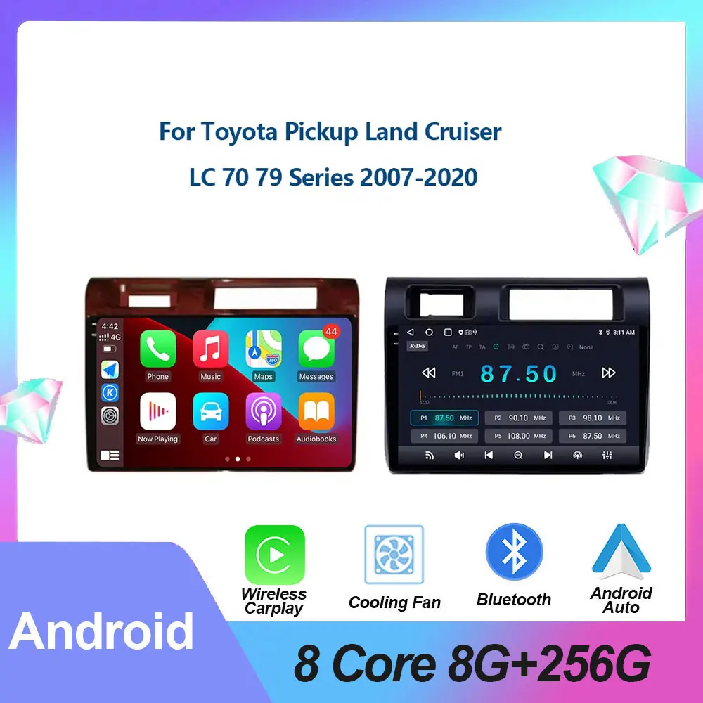 

For Toyota Pickup Land Cruiser LC 70 79 Series 2007 - 2020 Android Auto radio Wireless Carplay Multimedia Player Radio 5G Wifi