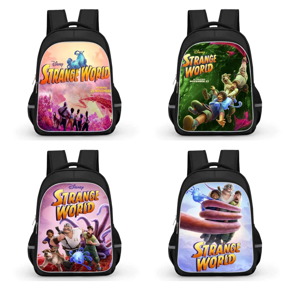 

16IN School Backpack with Double Zipper Pocket,Cartoon Disney Strange World School Bags for Boys Girl,Durable Child Backpack