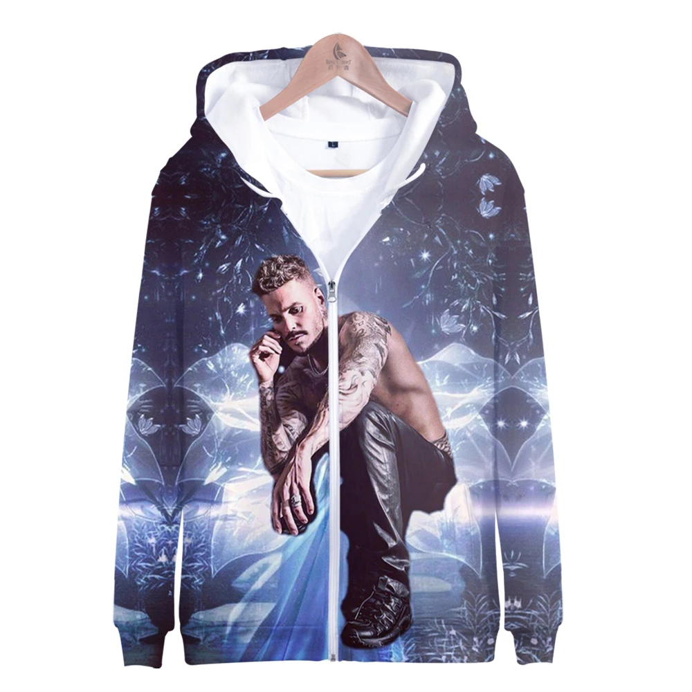 M. Pokora bluza z kapturem 3D bluza z zamkiem kobiet/mężczyzn z długim rękawem Harajuku Streetwear amerykański raper Matt Pokora ubrania Plus Size