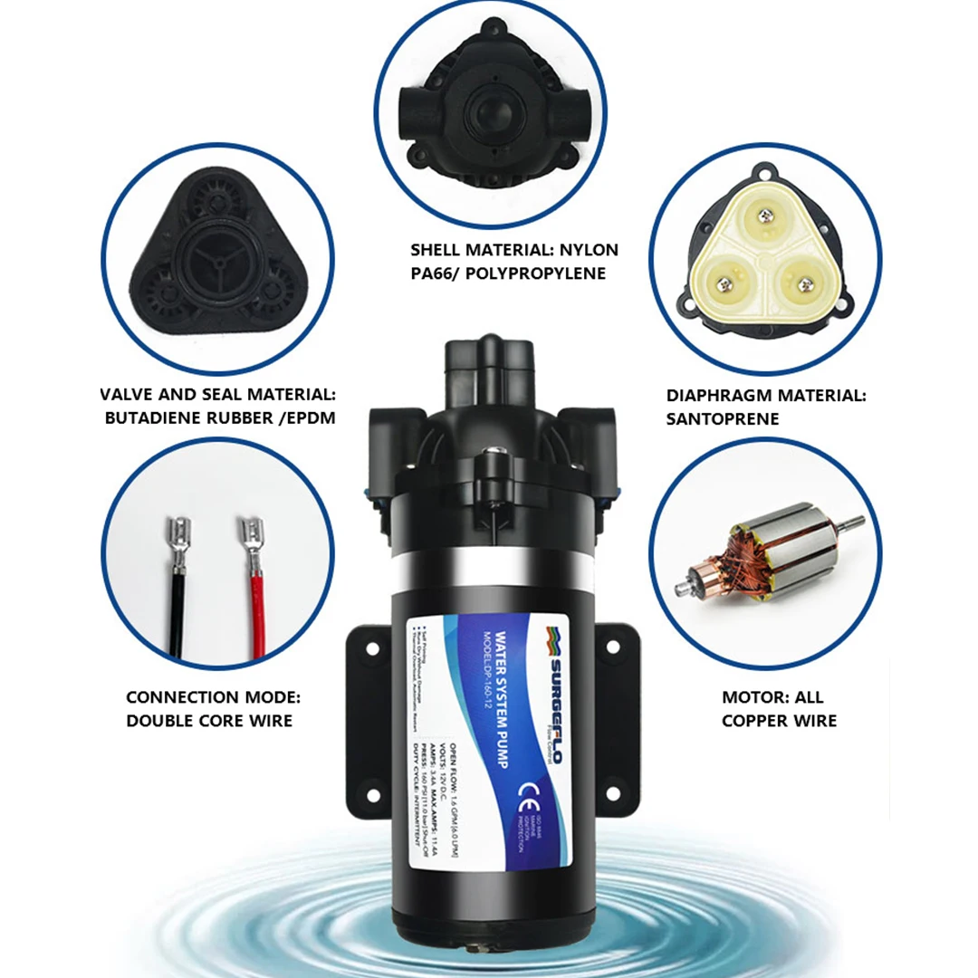 DC 12/24V High-pressure Diaphragm Pump Electric Mini Self-priming Pump Professional High Lift Spray Car Washing Water Pump