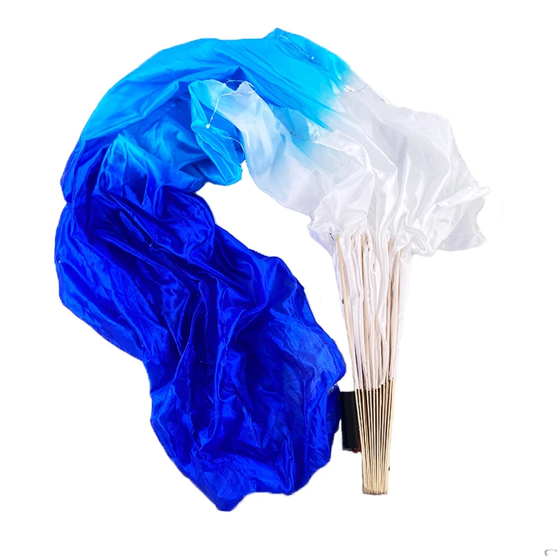 متعددة الألوان 1.5 متر مراوح الرقص الطويلة أداء الدعامة مراوح اليد النساء زي ملحق مروحة توهج لعرض الرقص الليلي