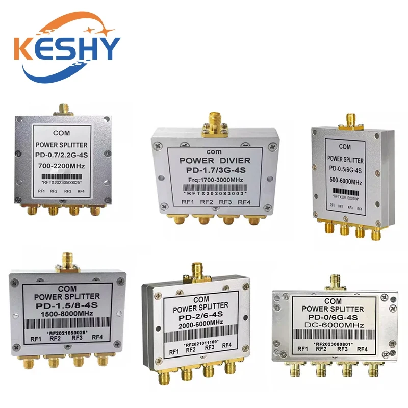 SMA Microstrip Power Splitter 1 to 4 RF Microstrip Power Splitter 0.5-8G SMA RF Combiner WIFI 2-6G Power Splitter 500-6000MHz