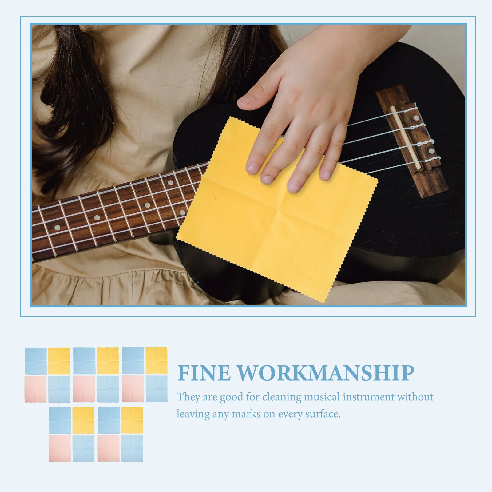 

20Pcs Musical Instrument Polishing Cloth Soft Microfiber Cleaning Wipe Scratch Resistant Durable for Piano Guitar Instrument