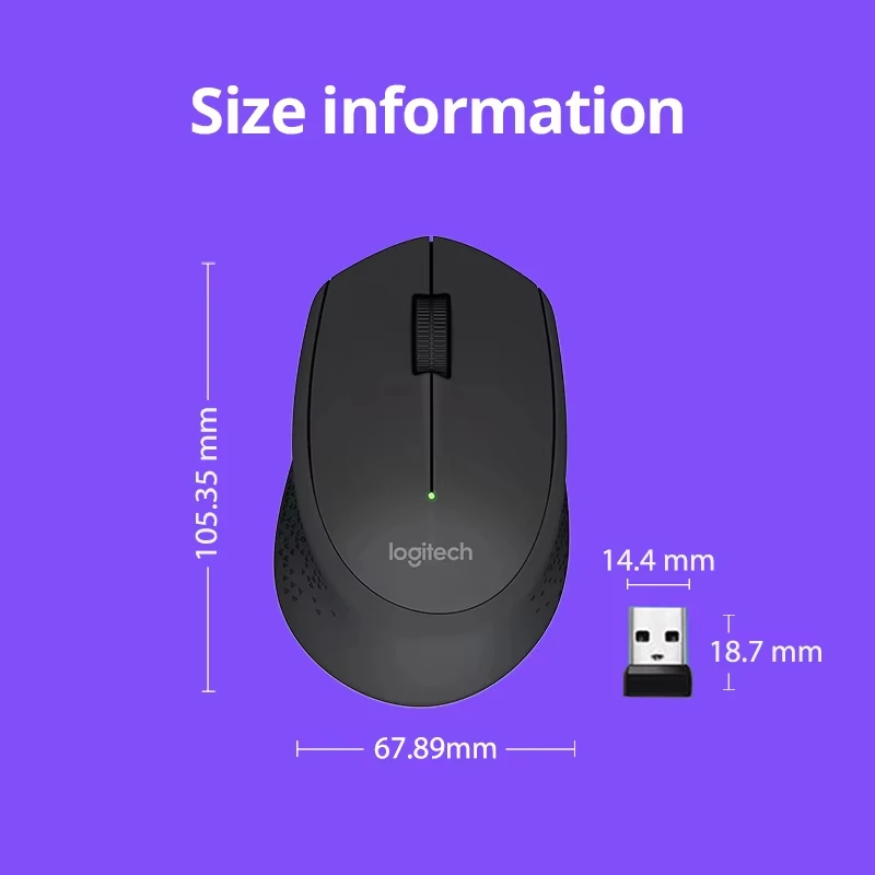 Беспроводная мышь Logitech M280 — портативный USB-приемник для офиса, домашних компьютеров и игр