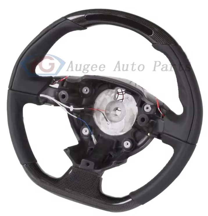 Suitable for 488 Pista 488 GTB 458 F12 Luxury Carbon Fiber Steering Wheel with Alcantara Perforated Flat Leather LED Display