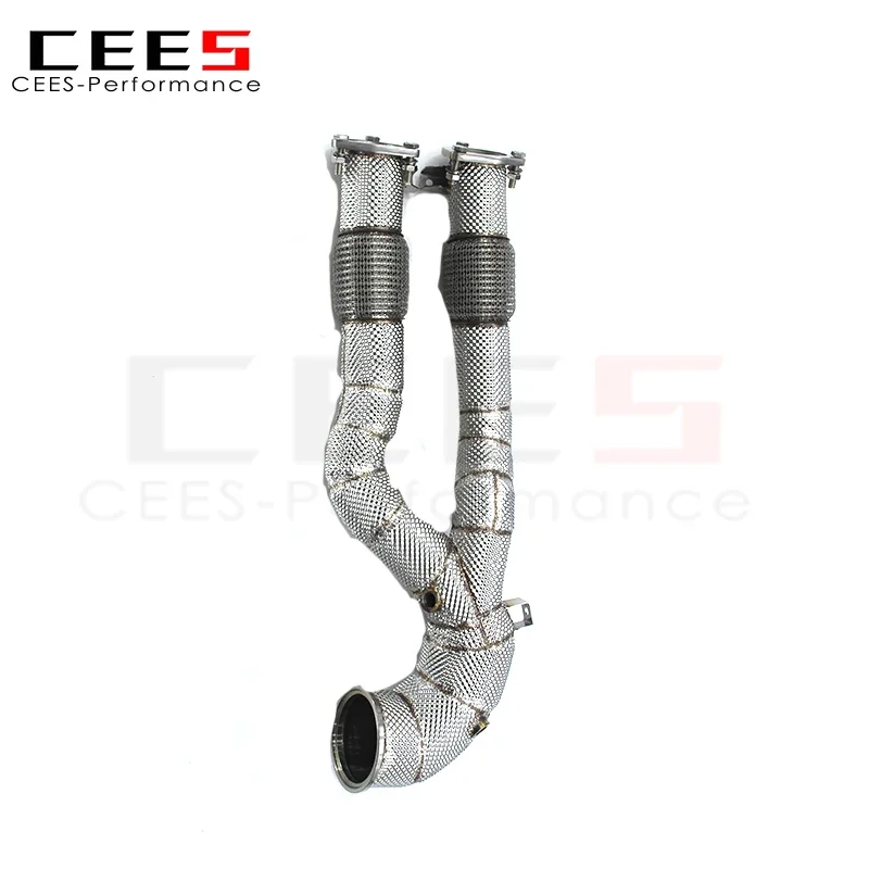 CEES SS304 Exhaust Pipe Free Flow Downpipe For TTRS AUDI RS3 2.5T 2016-2023 8V 8Y Sedan Sportback System