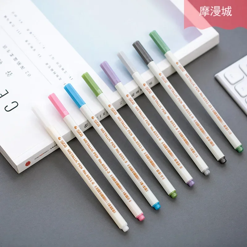 1pcs Available Metallic Color Pen Carbon-fiber Head Highlight Marker Pencil Set Pearlescent Watercolor Pen