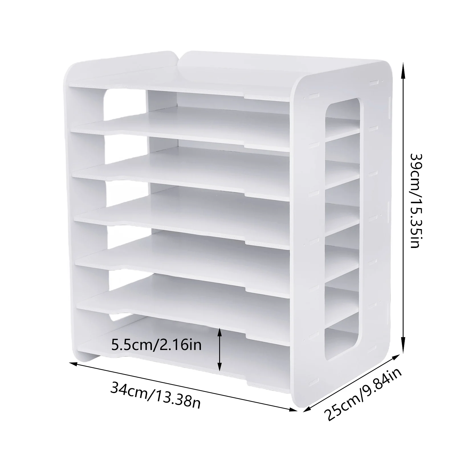 Vertical 7-Tier File Organizer, PVC Material, Easy to Install, Space-Saving Design for Desk, Ideal for Office and School Paper S