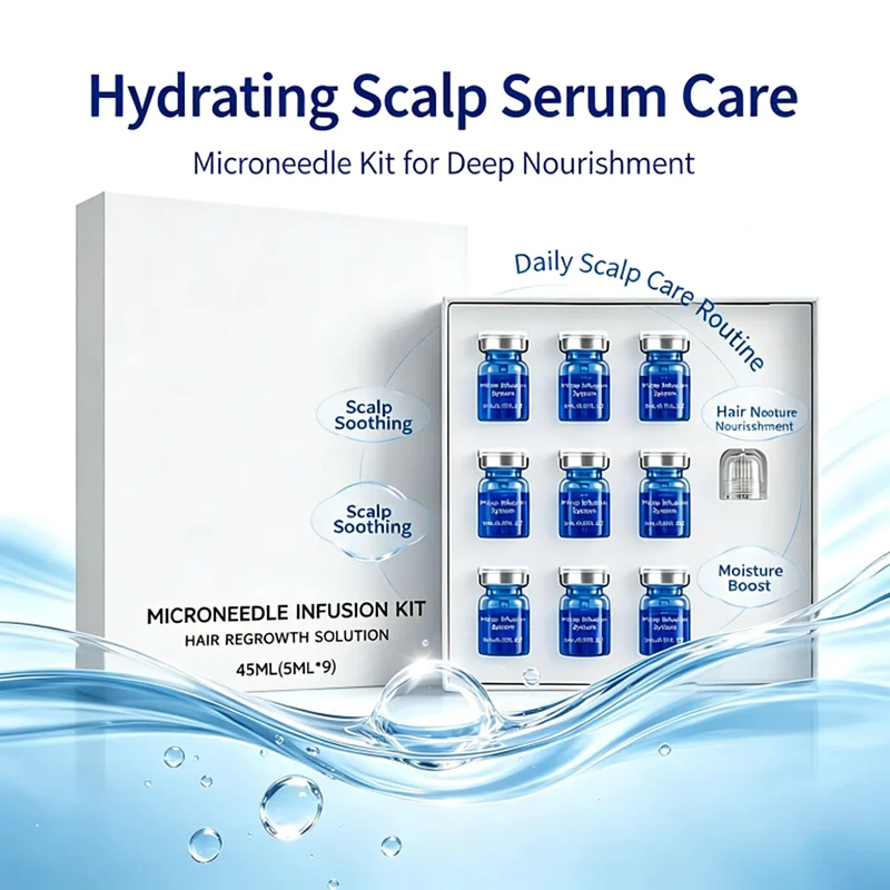 Microneedle Hair Regrowth Care Kit Serum Deep Nourishing Hydrating Calming Scalp Treatment Strengthen Hair Follicles Hair Care