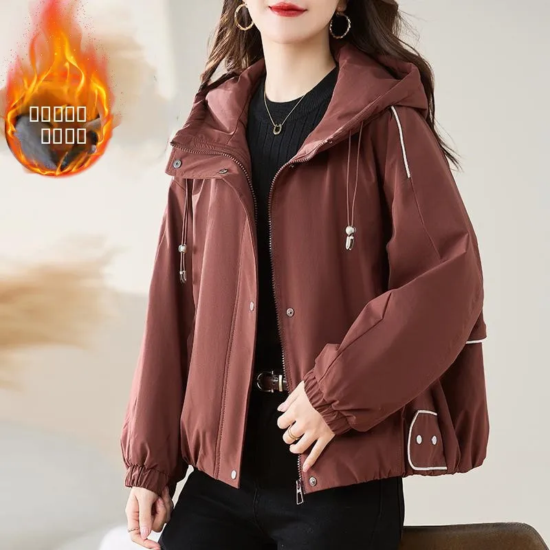 

Хлопковая куртка-парка Thiened для женщин, повседневная, с капюшоном, теплая верхняя одежда свободного кроя для весны, осени и зимы