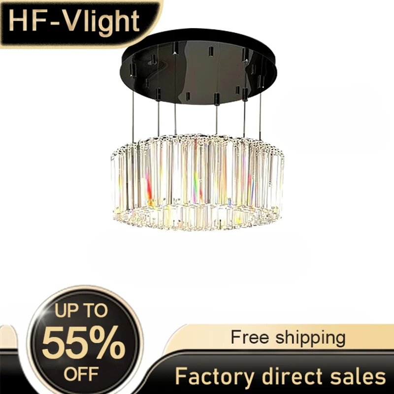 

Italian Modern Minimalist Luxury K9 Crystal Ceiling Lighting Circular Chandelier,Lustre Suspension Luminaire for Living room