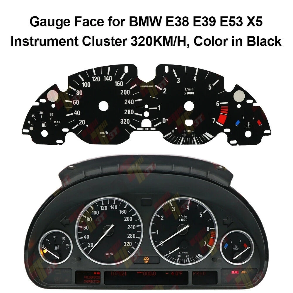 

Gauge Face Overlay for BMW E38 E39 E53 X5 Instrument Cluster 240km/h 320KM/H