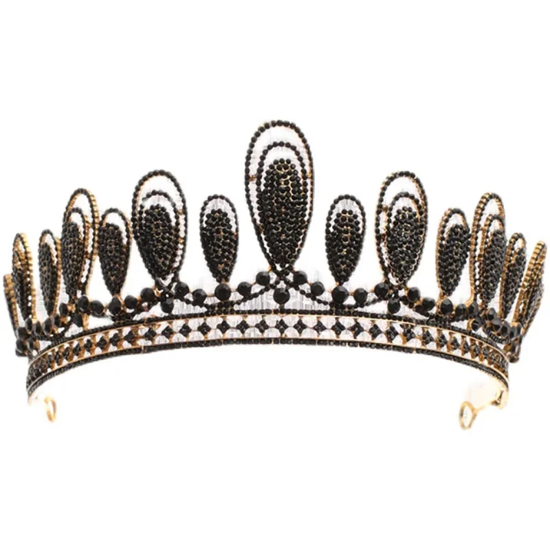 

Bridal Headwear Baroque Vintage Black Crown Princess Crown Wedding Dress Hair Accessories