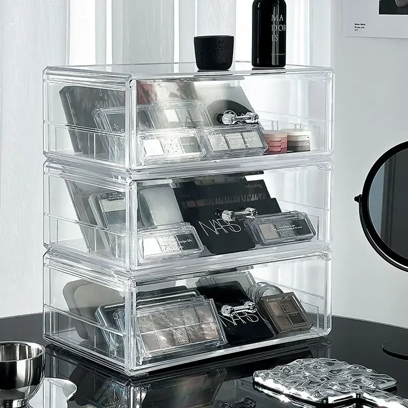 Eyeshadow Organizer for Woman Acrylic Cosmetics Storage Box Powder Cake Makeup Lipstick Storage Rack Eyeshadow Tray Storage Box