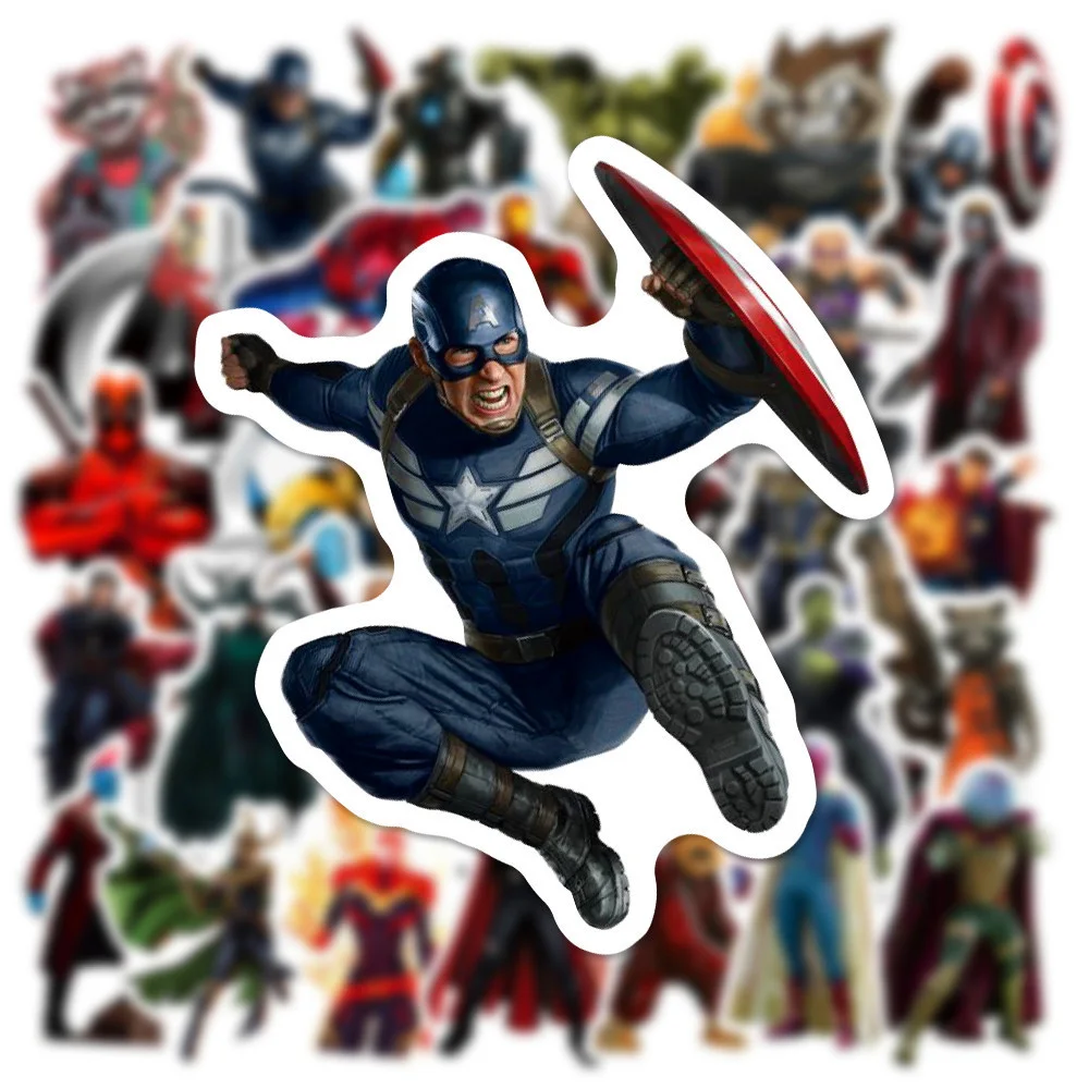 10/30/50PCS Marvel The Avengers Movie Super Hero Sticker DIY Laptop Luggage Skateboard Graffiti Decals Fun for Kid Toy