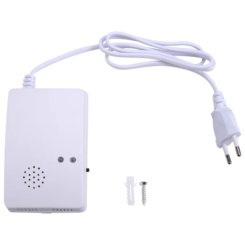 Y45A-Detector de fugas de Gas Combustible propano butano metano advertencia de fugas Sensor de alarma de Gas Combustible para seguridad del hogar enchufe de la UE