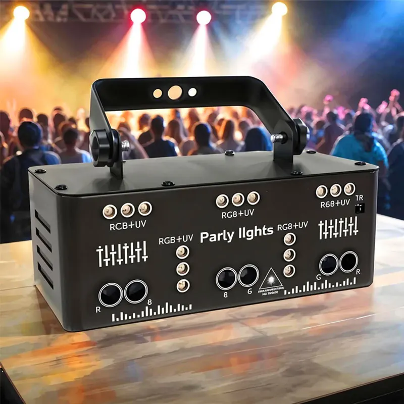 WUZSTAR Proffessional DJ Lights for Party, 21 Lens RGB UV Disco Strobe Stage Lighting Support DMX 512 Sound  Remote Control