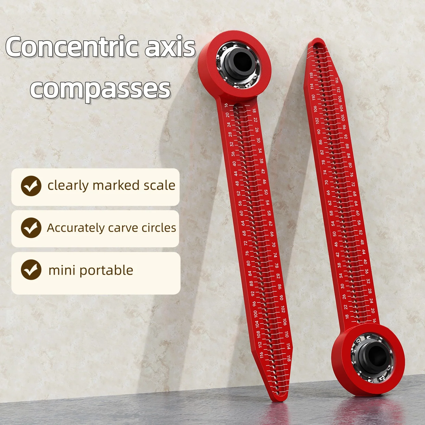 Aluminum Alloy Processing Drawing Compass Industrial Design Drawing Woodworking Engineering Decoration Hole Ruler Tool Ruler