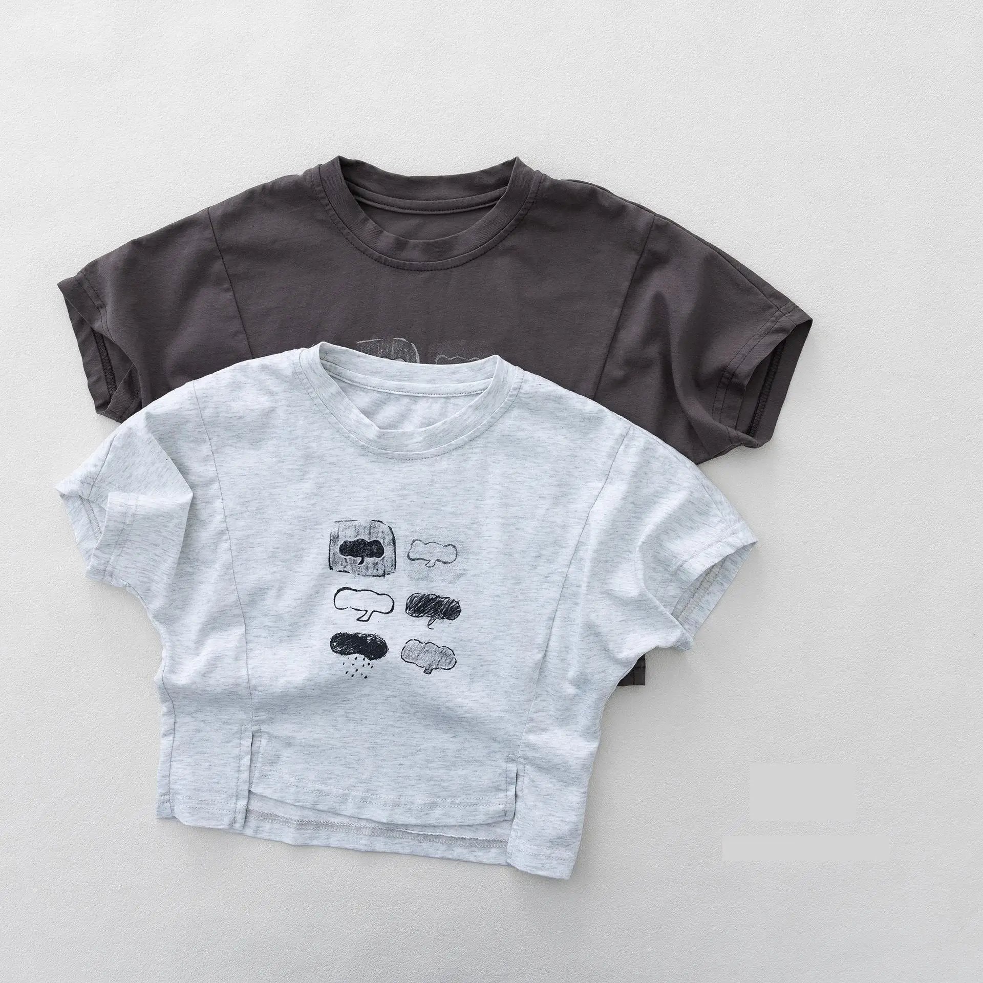 

2026 Summer New Children Short Sleeve T Shirts Cotton Loose Girls Cartoon Print Tee Toddler Boys Casual Tops Kids Clothes