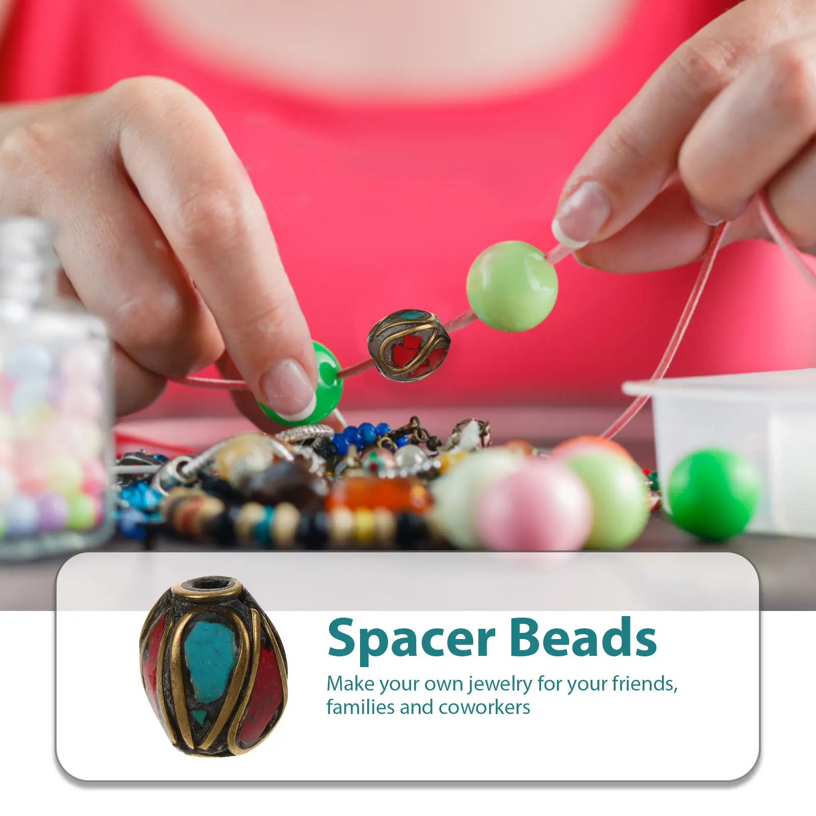 

10pcs Green Jewelry Making Handmade Spacer Handmade Buddha Buddha Beads Copper Craft Beads