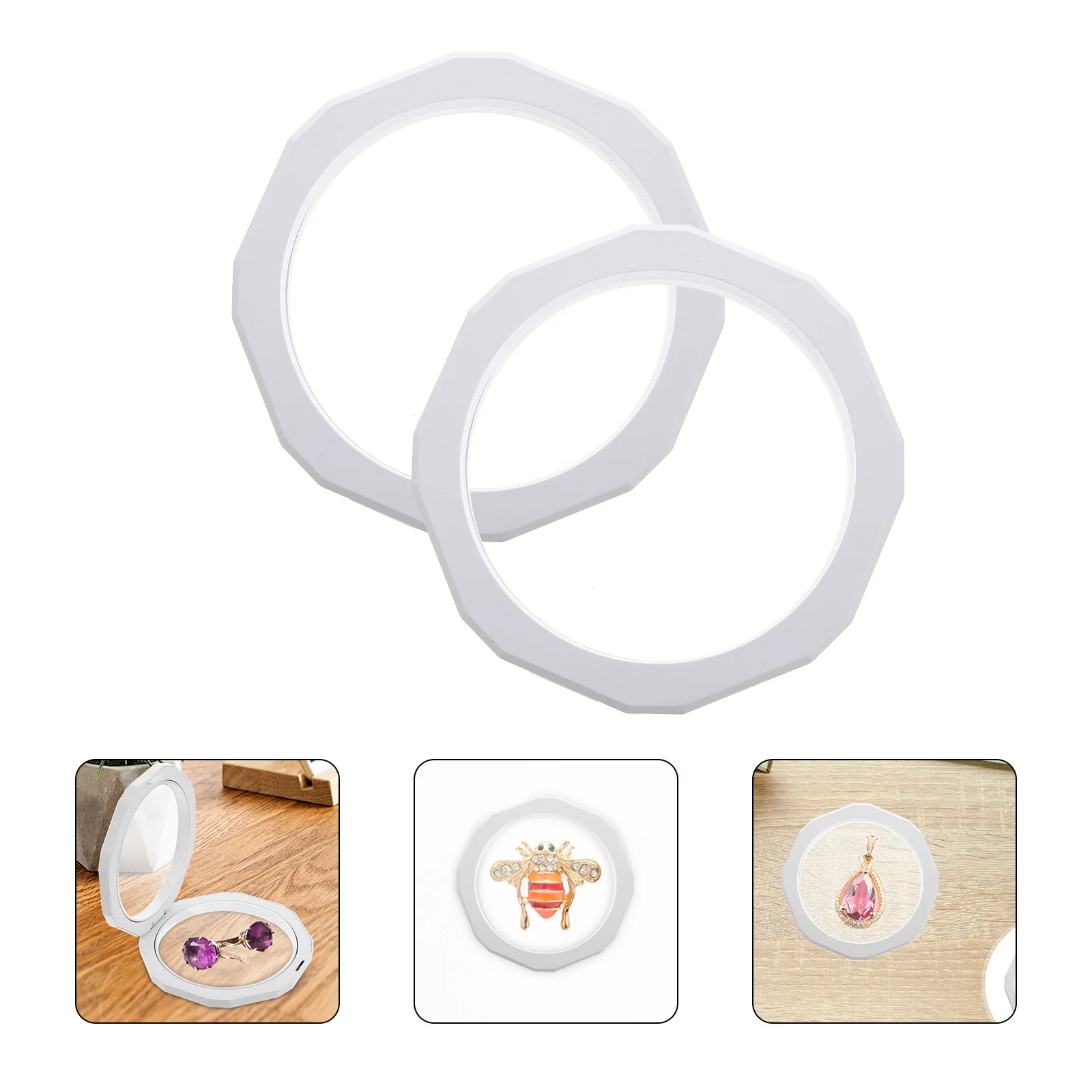 

2Pcs Transparent Pe Floating Frame Display Box 3D Floating Case Jewelry Display Holder Suitable for Medals Coins Jewelry