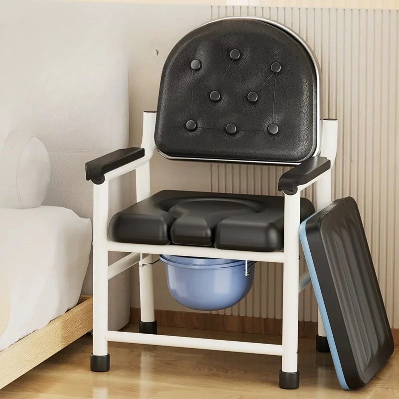 Sofa-style Elderly Commode Toilet, Reinforced Anti-slip Toilet Chair for Seniors, Widened Enlarged Transfer Chairs for Home Use