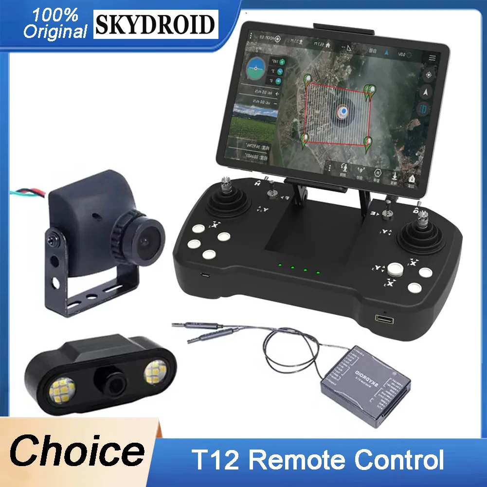 

Skydroid T12 Remote Control Three-Body Camera 20km Digital Map Transmission w/ R12 Receiver 4 in 1 For Plant Protection Machine