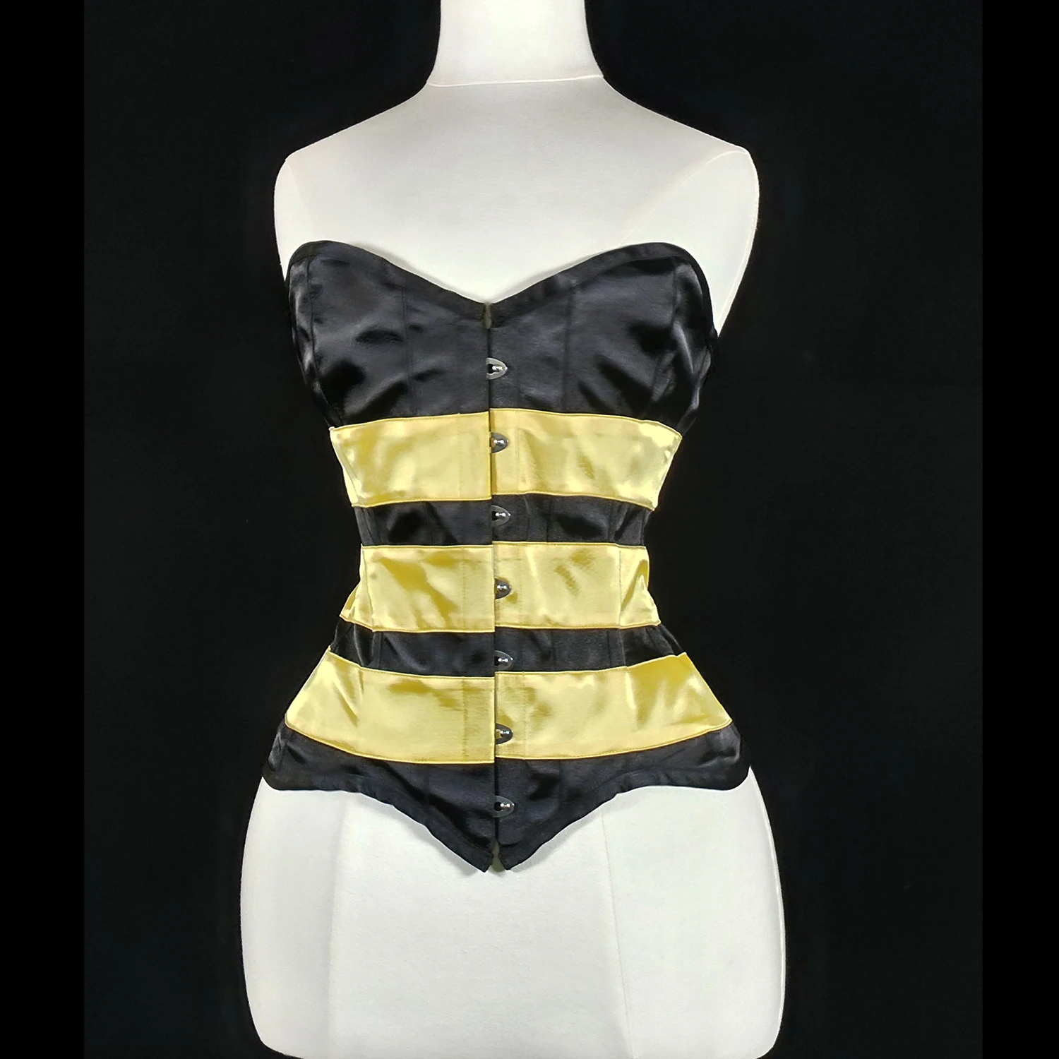 Women Fashion Black And Yellow Steampunk Corset Lingeries Corsets And Bustiers