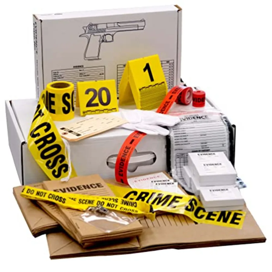 

Forensic Supply Kit for Classrooms: Polyethylene Evidence Bags Plastic Markers in Blue/White, STEM Education Focus, 25+ Student