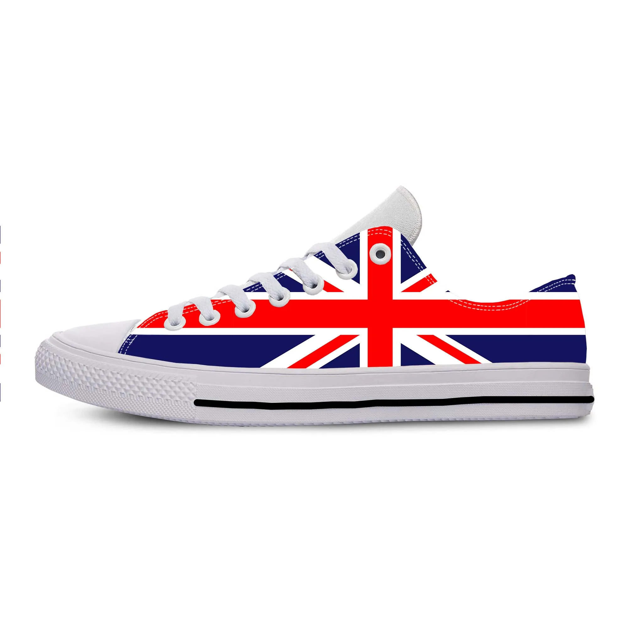 REINO UNIDO Inglaterra União Jack Britânico Grã-Bretanha Bandeira Pano Casual Sapatos Low Top Confortável Respirável Impressão 3D Homens Mulheres Sneakers