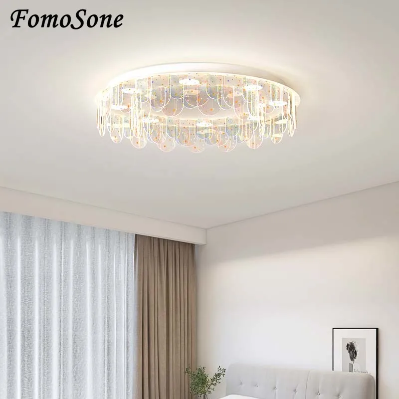 Sulla casa plafoniera colorata circolare decorazione della casa illuminazione Design soggiorno camera da letto studio lampade e lanterne per la casa intelligente